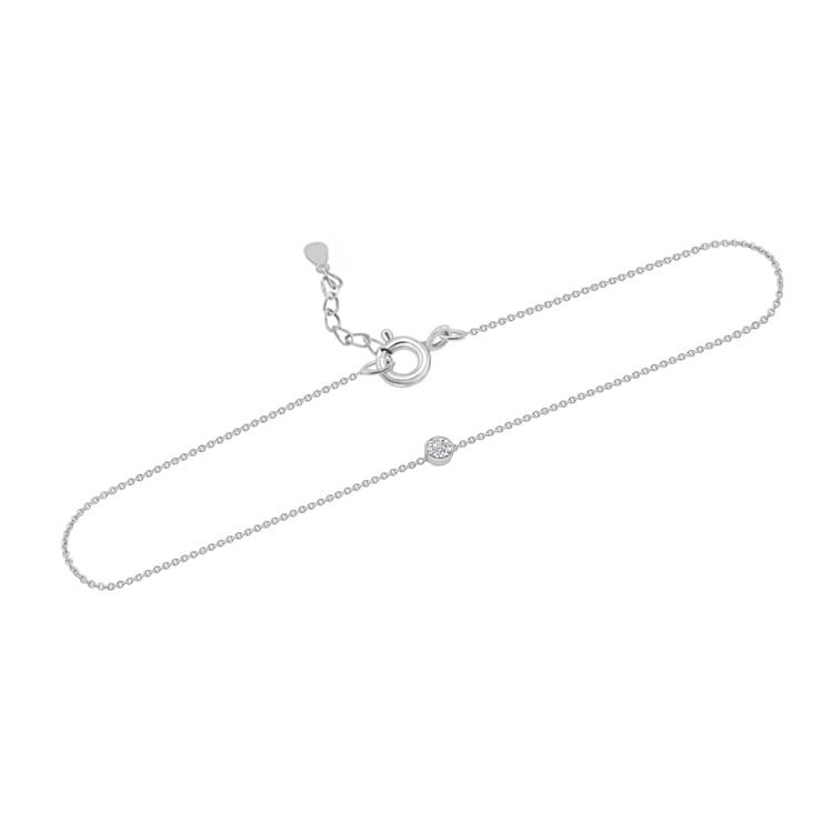 Strieborný minimalistický náramok s diamantom Lepio