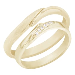 Zlaté svadobné obrúčky s diamantmi Maudo