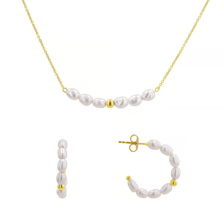 Kolekcia strieborných šperkov s perlami