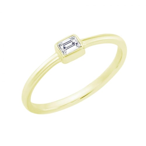 Zlatý zásnubný prsteň s emerald diamantom Unna