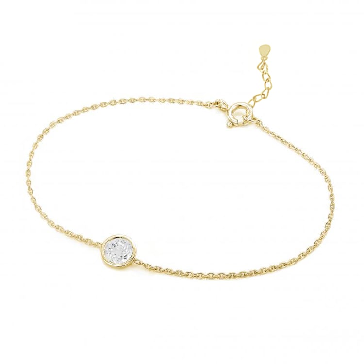 Strieborný náramok s bielym topásom Rollie 104925