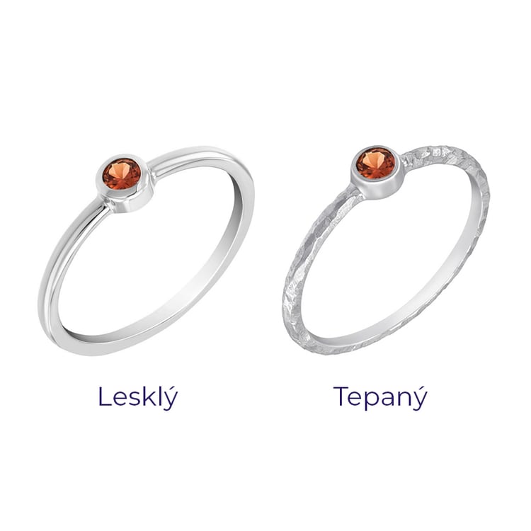 Zlatý minimalistický prsteň s padparadscha zafírom Kathleen 70868