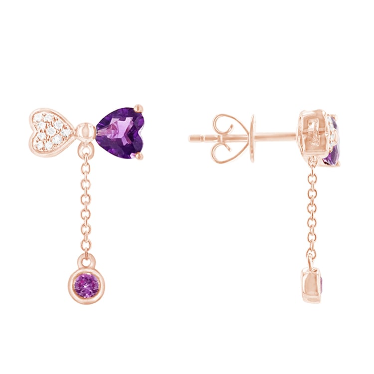 visacie náušnice s drahokamam zo zlata 87472