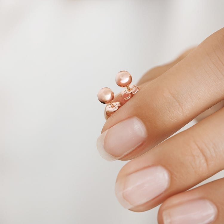 Guličkové náušnice z ružového zlata 158406