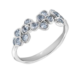 Zlatý prsteň s akvamarínovými kvietkami Wanja