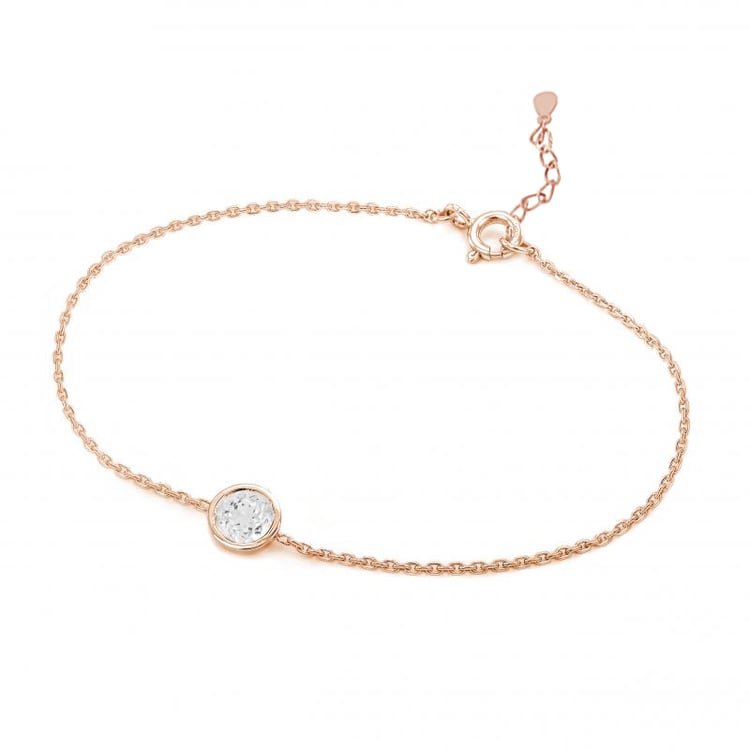 Strieborný náramok s bielym topásom Rollie 104926