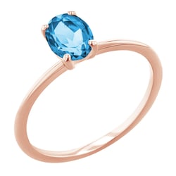 Elegantný zásnubný prsteň s oval švajčiarskym topazom Frost
