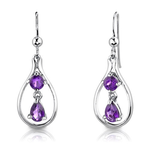 Strieborné ametystové náušnice
