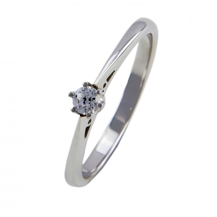 zlatý zásnubný prsteň s diamantom