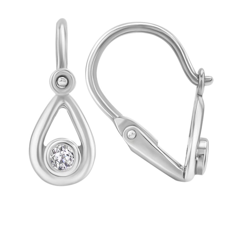 Diamantové náušnice pre deti v tvare slzy 31035