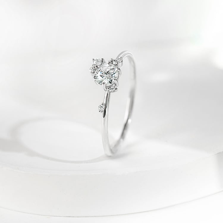 Cluster zásnubný prsteň s 0.3ct prírodným diamantom Rosa 161664