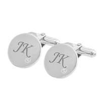 Manžetové gombíky zo striebra s gravírom a diamanty Aart