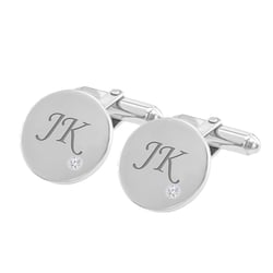 Manžetové gombíky zo striebra s gravírom a diamanty Aart
