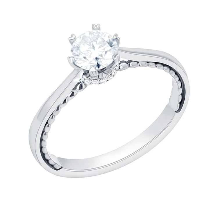 Romantický zásnubný prsteň s moissanitom 166537