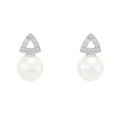 Perlové náušnice s diamantmi zo zlata Galave