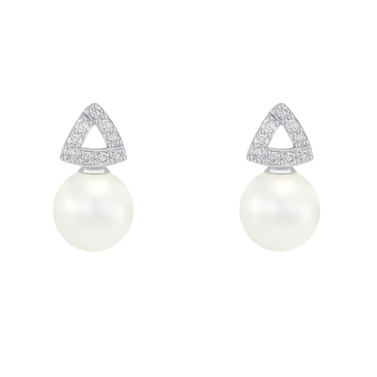 Perlové náušnice s diamantmi