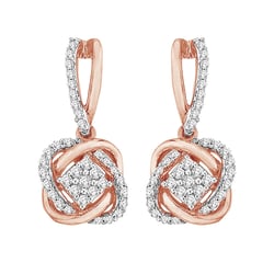 Prepletané diamantové náušnice Earlene