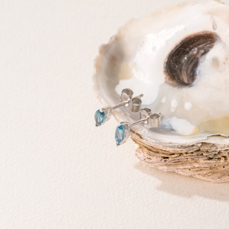 Minimalistické strieborné náušnice s topásmi Sistine 101032