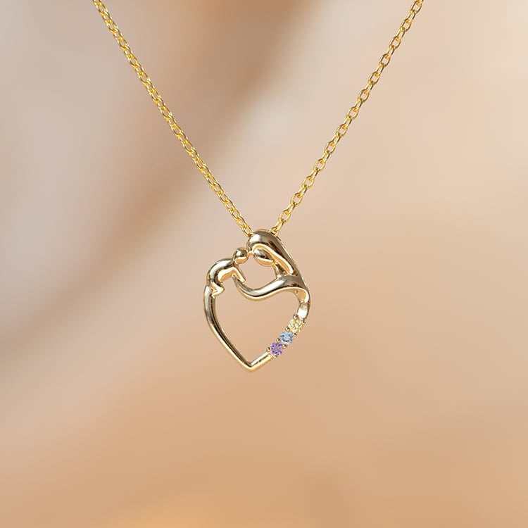 Strieborný prívesok matka a dieťa s drahokamami podľa vášho výberu Remy 120165