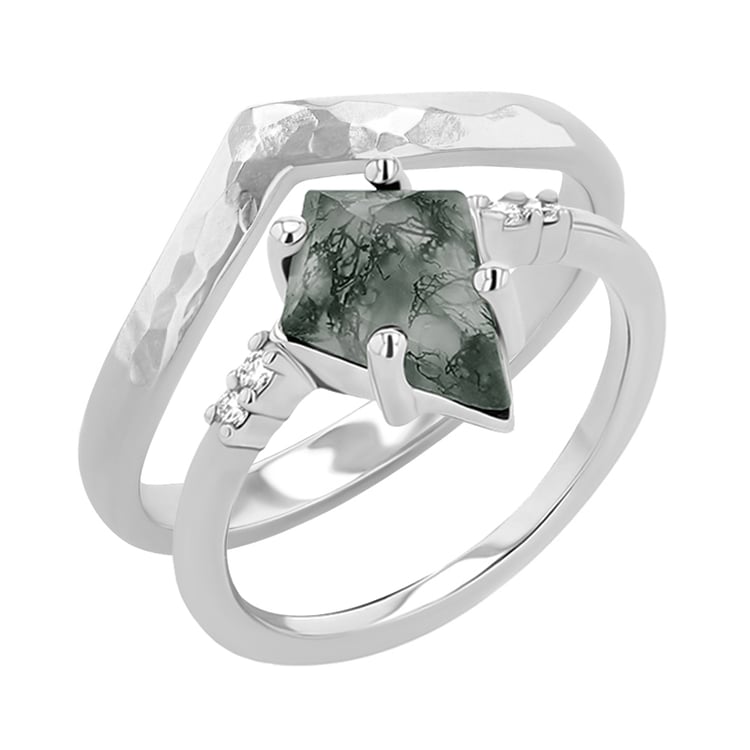 Set prsteňov s achátom Celeste