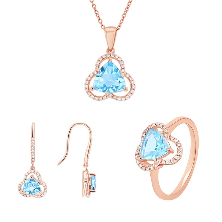 Diamantová zlatá kolekcia s topásmi Floria 116504