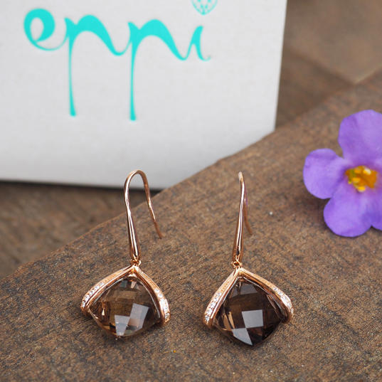 Pozlátené náušnice s topásmi 10752