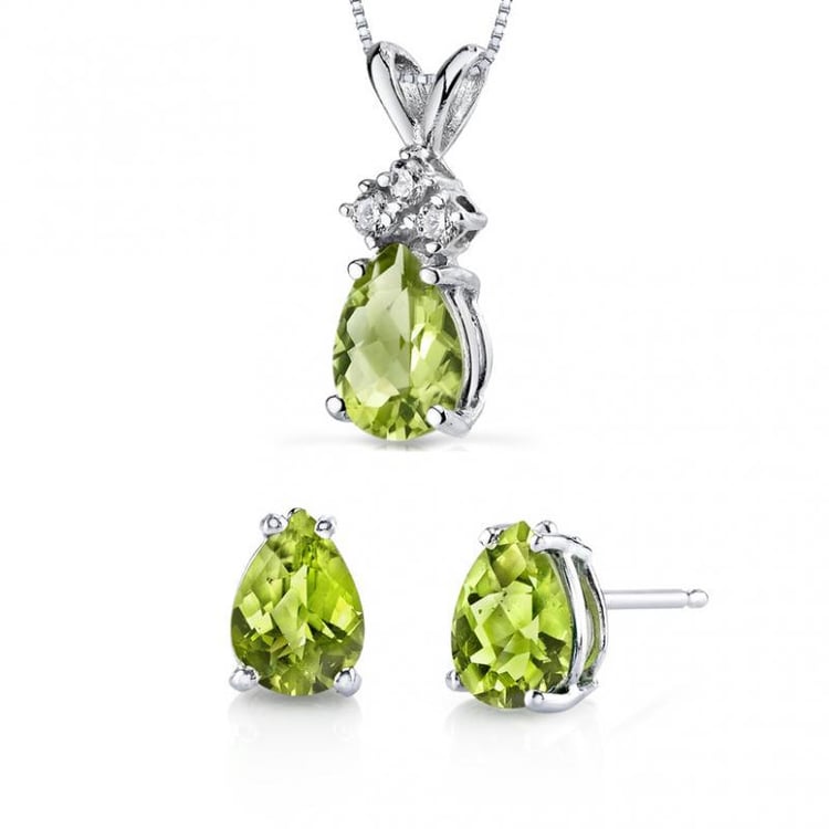 Zlatá kolekcia s olivínovými slzami Spring