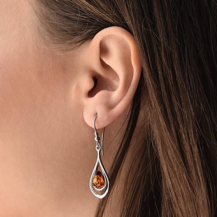 Visiace strieborné náušnice 31934