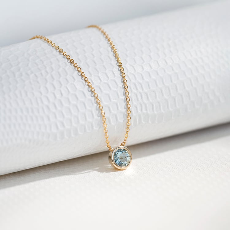 Bezel náhrdelník s akvamarínom Hadley 111595