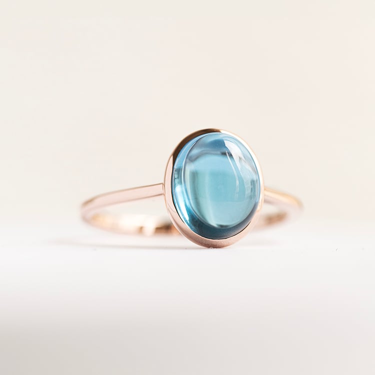 Modrý topás v zlatom prsteni Samanta 145273