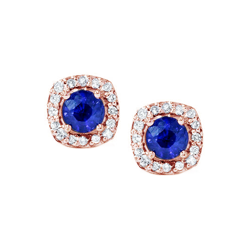 Zafírové náušnice z ružového zlata 80443