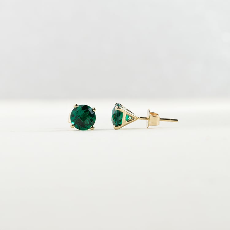 Zlaté napichovacie náušnice so smaragdmi Frey 146502