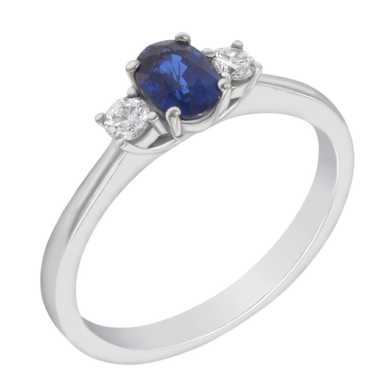 Zásnubný prsteň so zafírom a diamantmi Aileas