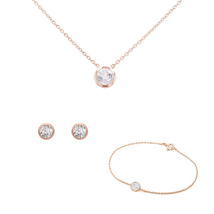 Kolekcia jemných šperkov s bielymi topásmi Tolar 147393