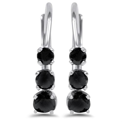 Zlaté náušnice s čiernymi diamantmi 4954