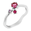 Strieborné prstene s rubínom