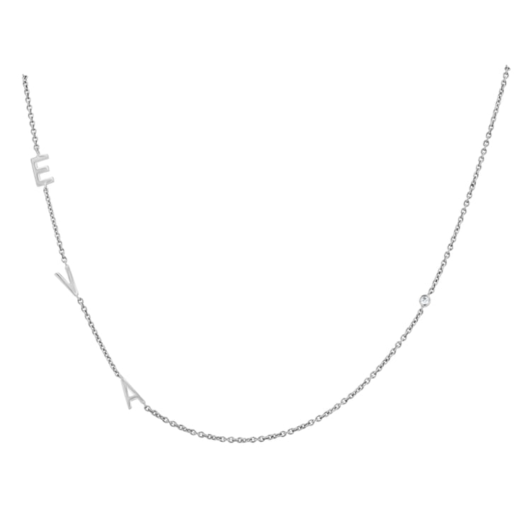 Strieborný náhrdelník s 3 písmenami vašej voľby a lab-grown diamantom Lupe 145460