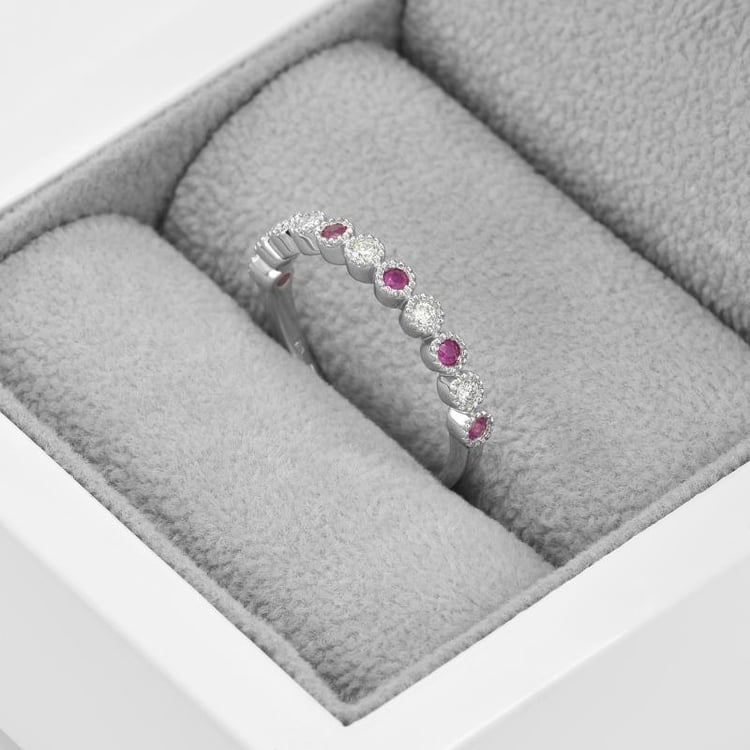 Eternity prsteň s diamantmi a rubínmi 44863