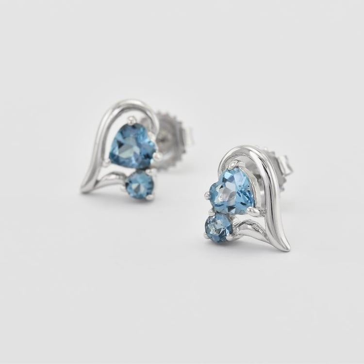 Strieborné napichovacie náušnice s londýsnkymi topásmi 29561