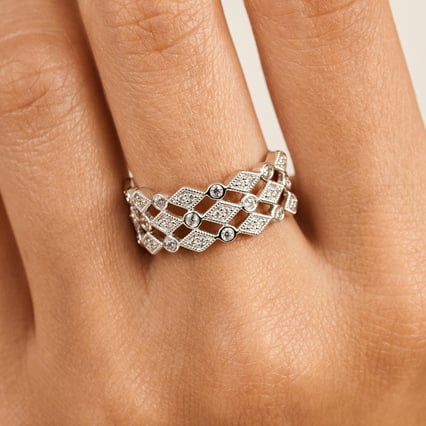 Moderný prsteň zo striebra s lab-grown diamantmi Gunnar