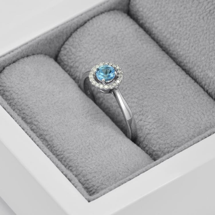 Prsteň s topásom a diamantmi 45025