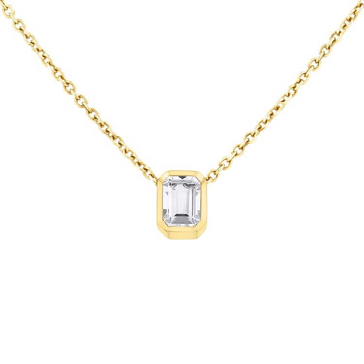 Strieborný pozlátený prívesok bielym topazom Brecken