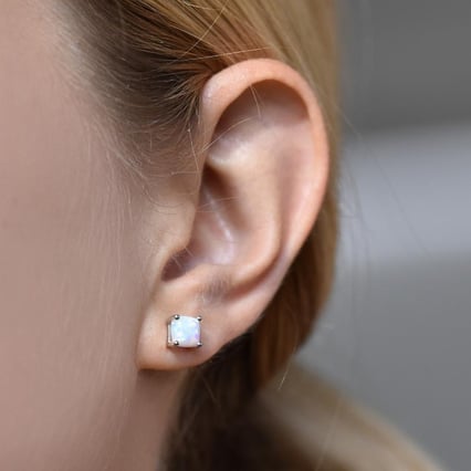 Zlaté náušnice s cushion opálmi Chelsyna