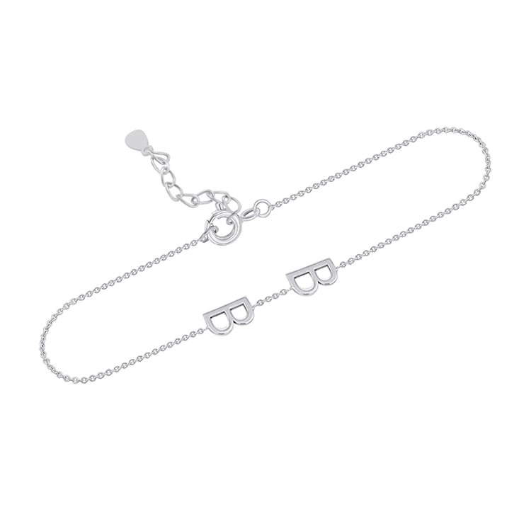 Strieborný náramok s 2 písmenami vašej voľby Ainslee