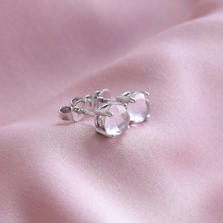 Jemné náušnice s ruženinmi z bieleho zlata 79938