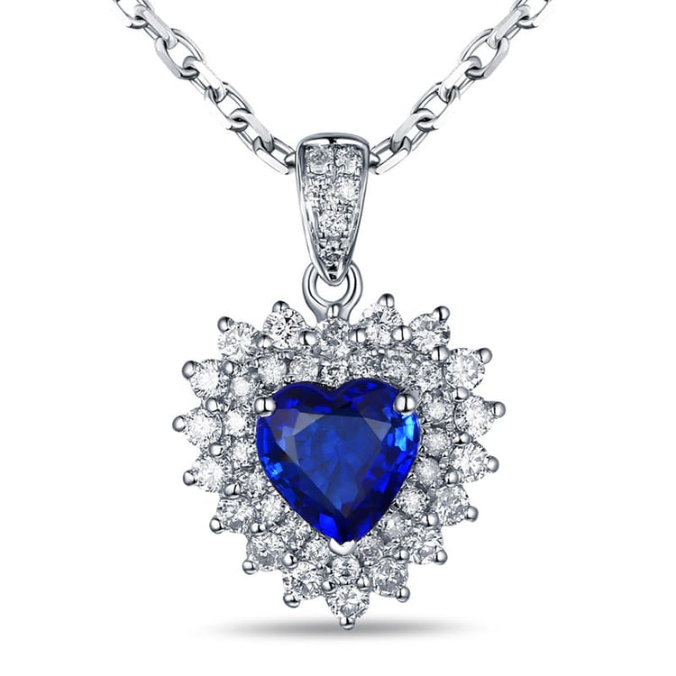 Srdiečkový zafír v zlatom náhrdelníku Lubian