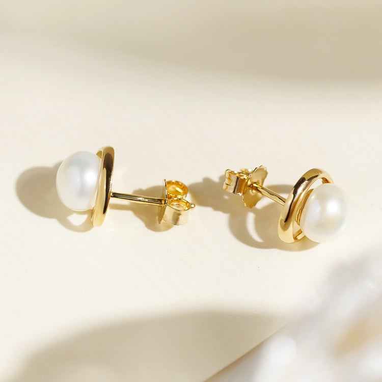 Strieborné perlové náušnice 158397