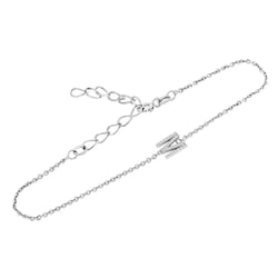 Strieborný náramok s písmenkom a lab-grown diamantmi Ainslee