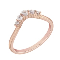 Vykrojená zlatá obrúčka s moissanitmi Bayu