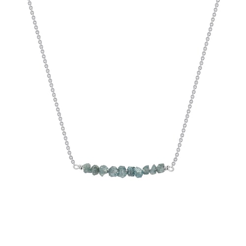 Zlatý choker s modrými nebrúsenými diamantmi Samante